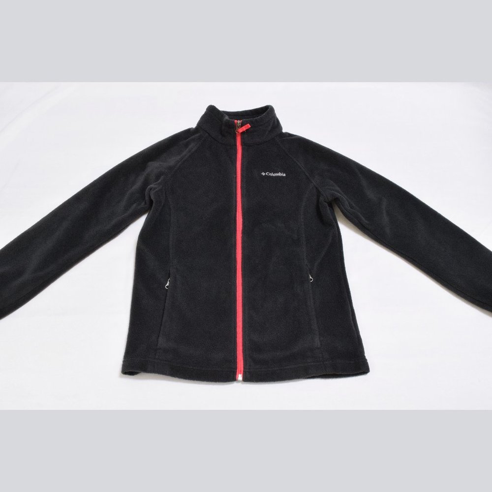 Columbia Girl's Size L (age 14-16) Black & Pink Fleece Jacket